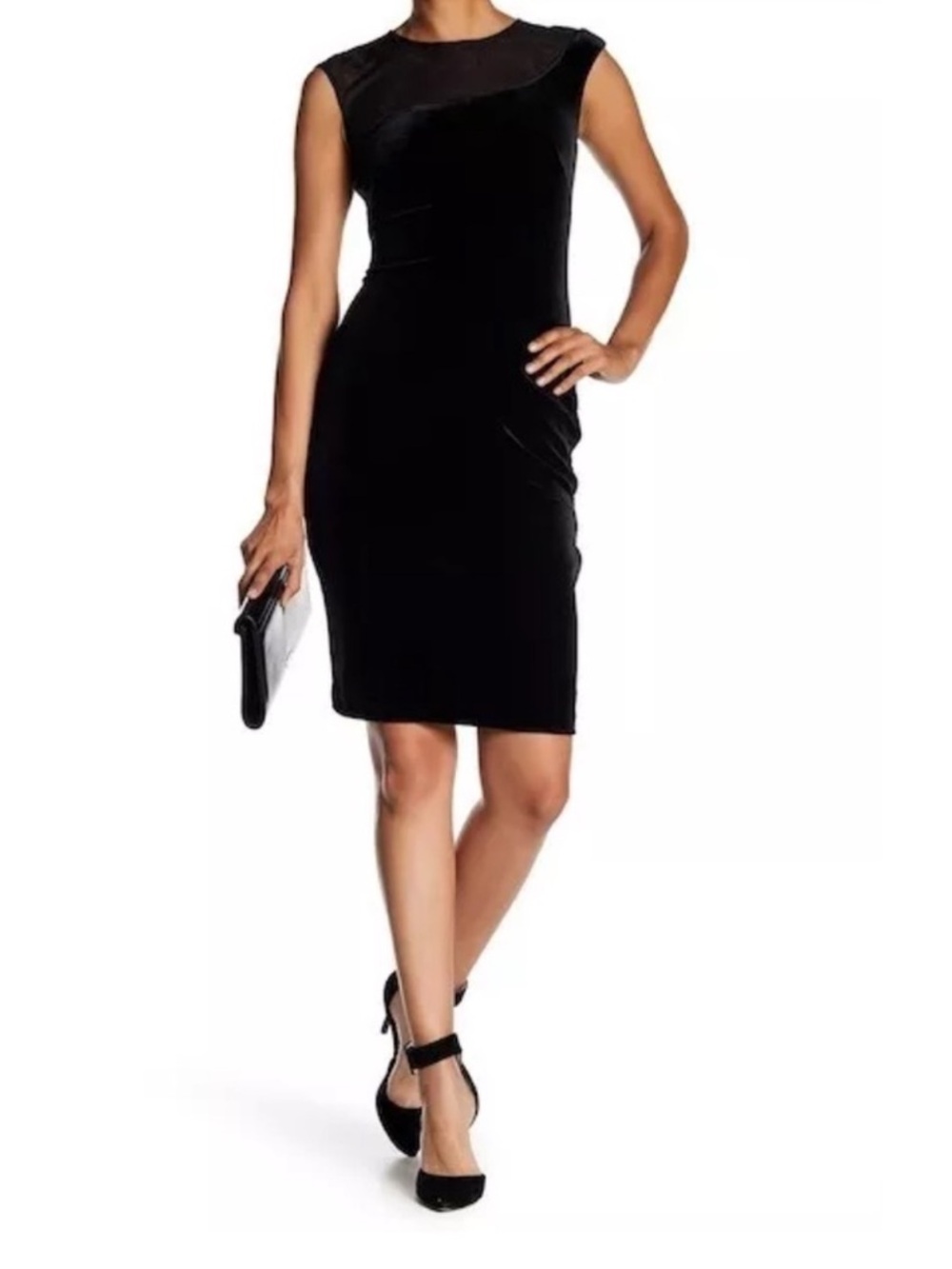 NWOT Vince Camuto Black Velvet Sheath Dress